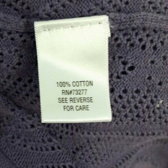 ELLE Womens Cardigan Sweater Purple Size Small Cutout Ribbed Ruffle Long Sleeve - Picture 7 of 7